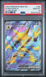 PSA 10 2023 Pokemon Mew En-151 Alakazam Ex #188 Ultra Rare - Picture 1 of 2