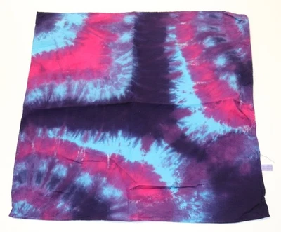 Bandana Tie Dye 21" x 21" Púrpura Plane Pass 100% Algodón Foto 1 de 2