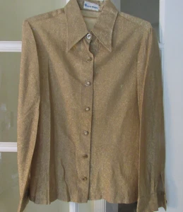 Camisa mujer talla 12 John Meyer vintage metalizada abotonada - Imagen 1 de 3
