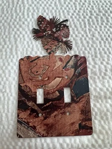 Floral Double Wall Switch Metal Plate Cover - Bild 1 von 3