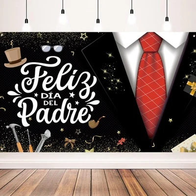 Father’s Day Feliz Día Del Padre Banner Backdrop – 71 x 43 Inches - Image 1 of 4