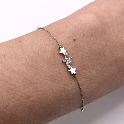 18K Gold Diamond Bracelet 0.06cts Natural Diamonds Solid Gold UK Hallmarked - Image 1 of 4