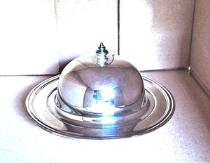 Oneida  Silverplate Covered Butter Dish Plastic Insert  Round Classic - Picture 1 of 8