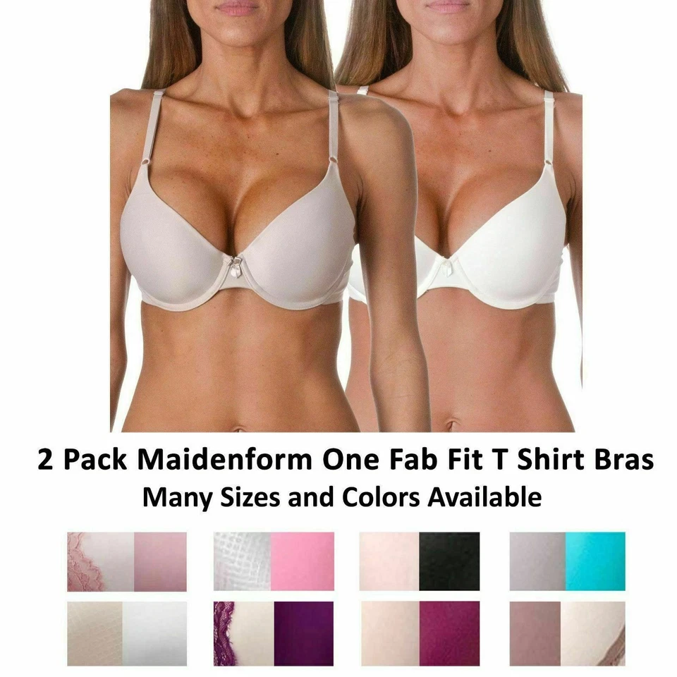 Sutiã Maidenform camiseta ajuste fabuloso feminino conversível sutiã multivias, pacote com 2 combo - Imagem 1 de 4