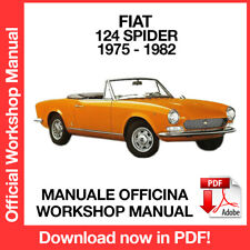 FIAT 124 SPIDER 1975 1982. Service Manuale Officina Riparazione Workshop ENG