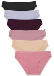 6 Pack Women's Seamless Hipster Underwear No Show Soft Stretch XS-XL - Picture 1 of 7