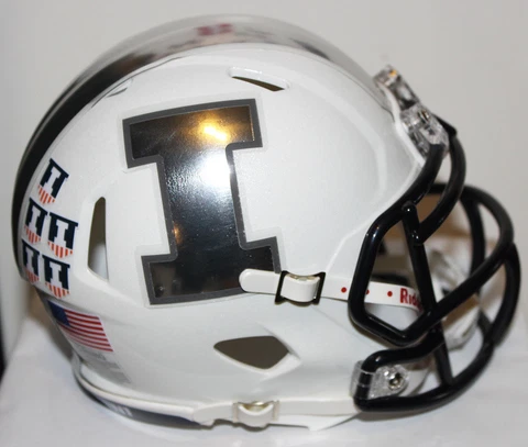2015 Illinois Fighting Illini Gray Ghost Custom Riddell Mini Helmet vs Minnesota Cover