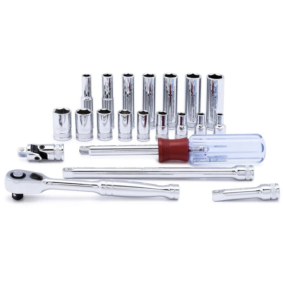 Titan 21-Piece 1/4" Drive Metric Socket Set 66201 - BRAND NEW - Image 1 of 1