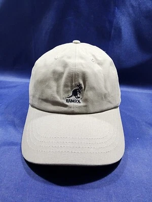 Kangol Washed Baseball Hat Gray Logo Brown Leather Strapback Cap - Изображение 1 из 4