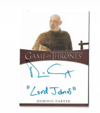 Game Of Thrones DOMINIC CARTER "Lord Janos" Signed Season 6 Card