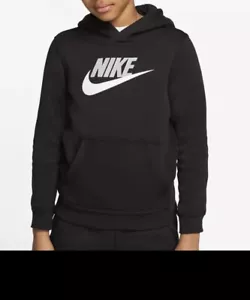 New Nike Youth Fleece Hoodie CJ7861-011 Size XS Black Hooded Sweatshirt $45 - Picture 1 of 4