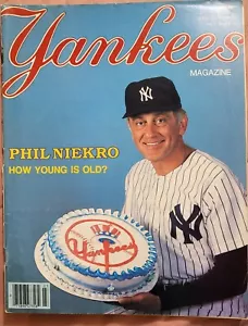 "Phil Neikro" Hand Signed Yankees Magazine w/ add'l "Joe Neikro" and Phil Sig. - Picture 1 of 2