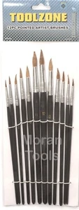 Künstler Pinsel Set 12tlg Spitzkopf Spitze 1 - 12 Kunst Hobby Modellbau - Bild 1 von 2