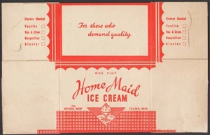 Vintage box HOME MAID ICE CREAM The National Bakery Toledo Ohio Pint size unused - Picture 1 of 2