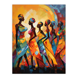 African Cultural Dance Tribal Traditional Music Energy Wall Art Poster Print