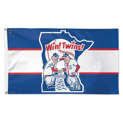 MINNESOTA TWINS WIN! TWINS! COOPERSTOWN COLLECTION 3'X5' DELUXE FLAG WINCRAFT Cover