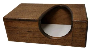 Vintage Dark Walnut Wood Tissue Box Cover Handmade Rustic MCM Farmhouse Cottage - Picture 1 of 11