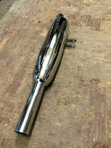 TRIUMPH MUFFLER Chrome Left Side Silencer 3TA 5TA T90 T100 Peashooter Silencer - Picture 1 of 5