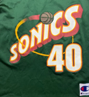 Camiseta Vintage Campeón Shawn Kemp 36 Verde Seattle Supersonics #40 NBA Foto 1 de 4