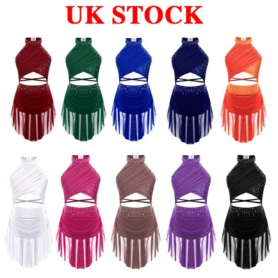 UK Kid's Ballet Lyrical Dance Dresses Gymnastics Leotard Performance Costumes - Image 1 of 4