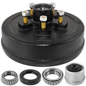 One 10" X 2-1/4" Trailer Brake Hub Drum Kit 6 on 5X5" For 3500 lbs axle -84557K - Picture 1 of 8