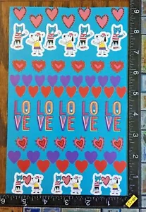 VALENTINE'S DAY, RED HEARTS, LOVE & MORE, ONE SHEET BEAUTIFUL STICKERS #XO07 - Picture 1 of 2