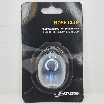 Clip de nariz ergonómico de silicona para natación Finis con estuche de transporte azul ¡¡NUEVO!!! Foto 1 de 4