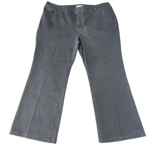 Chicos Ultimate Fit Barely Flare Leg Jeans Womens XXL Short Black Platinum Denim - Picture 1 of 11