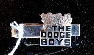 1960s 70s The Dodge Boys Silver Tie Bar Clip Clasp Salesman Dealer Jewelry Mopar - Picture 1 of 5