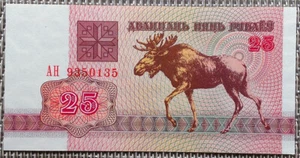 25 Rubel Banknote, Geldschein Weißrussland/ Belarus 1992, UNC - Imagen 1 de 2