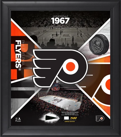 Philadelphia Flyers Framed 15" x 17" Team Impact Collage with a Piece of GU Puck Cover