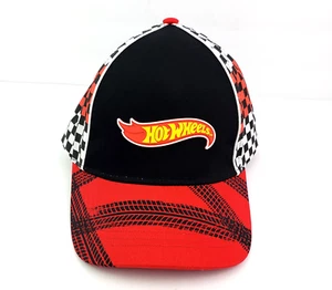 Hot Wheels Youth Boys OSFM Red Black White Checkered Tires Adjustable Cap Hat - Picture 1 of 8