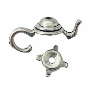 10 Sets Teapot Antiqued Tibetan Silver Bead Caps Hugger Frame Beads - Picture 1 of 4