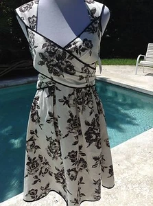 NWT Jessica Simpson Cross Front Dress cutout back black white Sz 6 - Picture 1 of 4