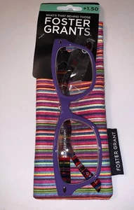 Women's +1.50 Foster Grant Lee PRP People Readers With Soft Case New - Picture 1 of 4