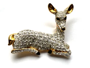 Signed Swarovski Pave’ Deer Brooch Pin NEW - Picture 1 of 2