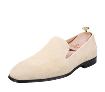 Mocasines sin cordones de punta redonda británicos de moda para hombre informales para fiesta gamuza zapatos de vestir Foto 1 de 4