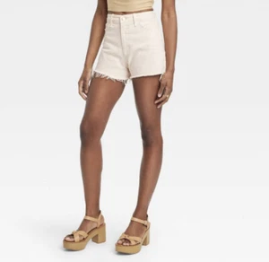 Women’s Universal Thread Highest Rise Curvy Denim Shorts Off White 14 NWT - Picture 1 of 7