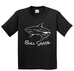 Kids Shark Shirt - Bull Shark Sketch Cool Shark Youth T-Shirt - Picture 1 of 4