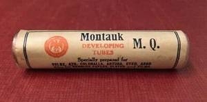 c1915 ungeöffnet Montauk M.Q. Entwicklungsrohr, Originaletikett, Hauff's Metol - Bild 1 von 6