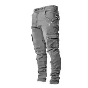 Casual Men's Ripped Slim Daily Chic Skinny Jeans Stretch Trousers Denim Pants - Picture 1 of 25
