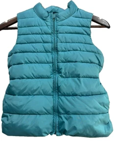 Gap Kids Puffer Vest Girls Medium 8 Aqua Teal Jacket Ski Outdoor Coldgear - Picture 1 of 12