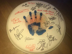 Blue Man Group Vegas Show Used Drum Cover "Signed" By Each Member Remo Very Good - Picture 1 of 5