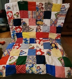 Vintage raggedy ann & andy Handmade Baby Kids Quilt Blanket 32in By 27 - Picture 1 of 24
