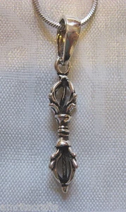 Tibetan Buddhism Silver Dorje Thunderbolt Pendant India - Picture 1 of 2
