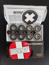 Bones Swiss Ceramic Skateboard Bearings 8-Pack 8mm 608-Rs Precision Open Box
