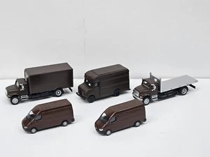 NEW 5 PIECE BOLEY TRUCKS BROWN UPS MODEL 2 POWER SPRINTER VANS FOR TRAIN LAYOUT - Picture 1 of 5