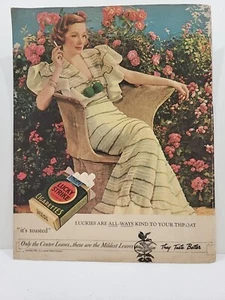 1934 Lucky strikes Zigaretten Glück Zeitschrift Print Werbung Toasted Woman - Bild 1 von 2