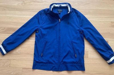 Boys Ralph Lauren Polo Blue Zip Front Hooded light jacket Sz Medium  10-12 - Image 1 of 4
