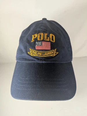 De colección Polo Ralph Lauren Deletreado Sombrero Gorra Azul Bandera de EE. UU. Poni en la Espalda OSFM Foto 1 de 4